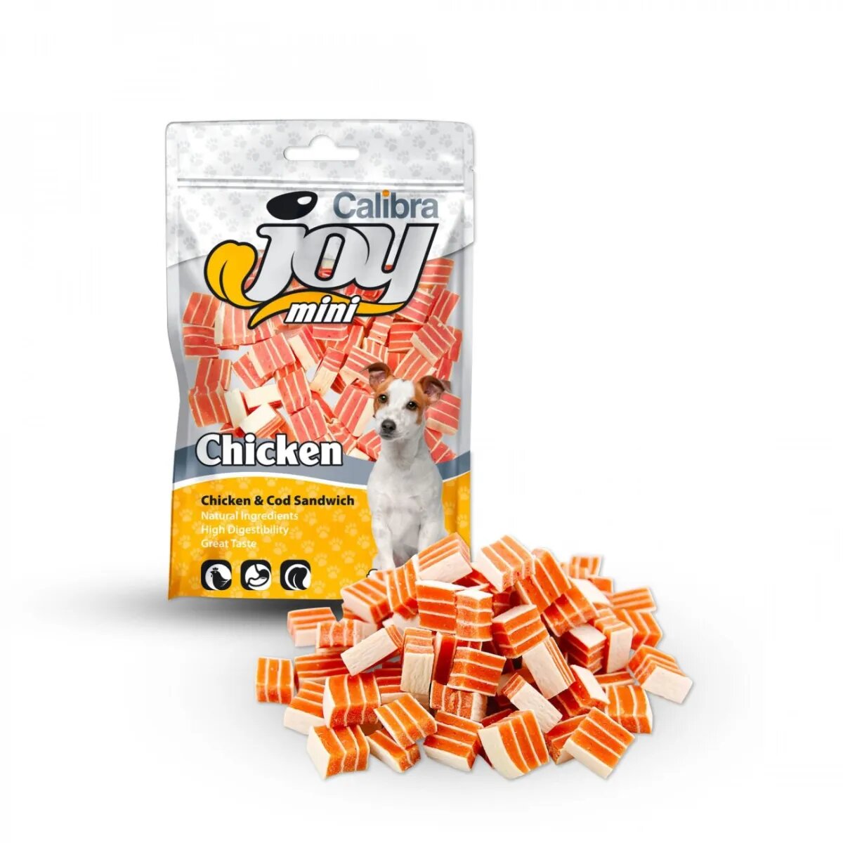 Calibra Joy Mini Sandwich XS-S Pui și Cod punguță recompense câini 70g