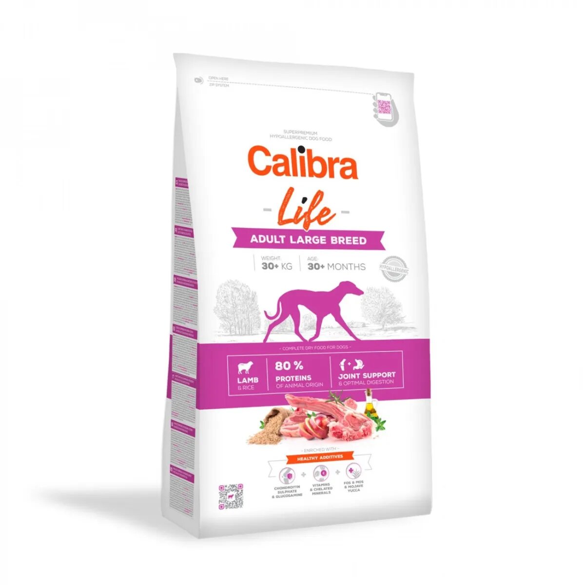 Calibra Life Adult Large Breed L-XL Miel hrană uscată conținut redus cereale câini sistem articular 12kg
