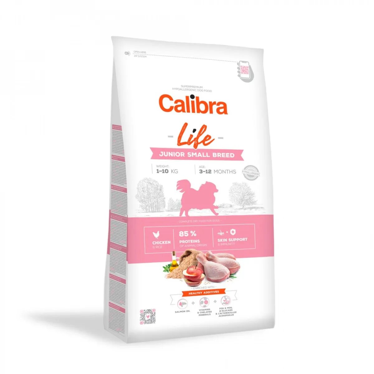 Calibra Life Junior Small Breed XS-S Pui hrană uscată conținut redus cereale câini junior 6kg