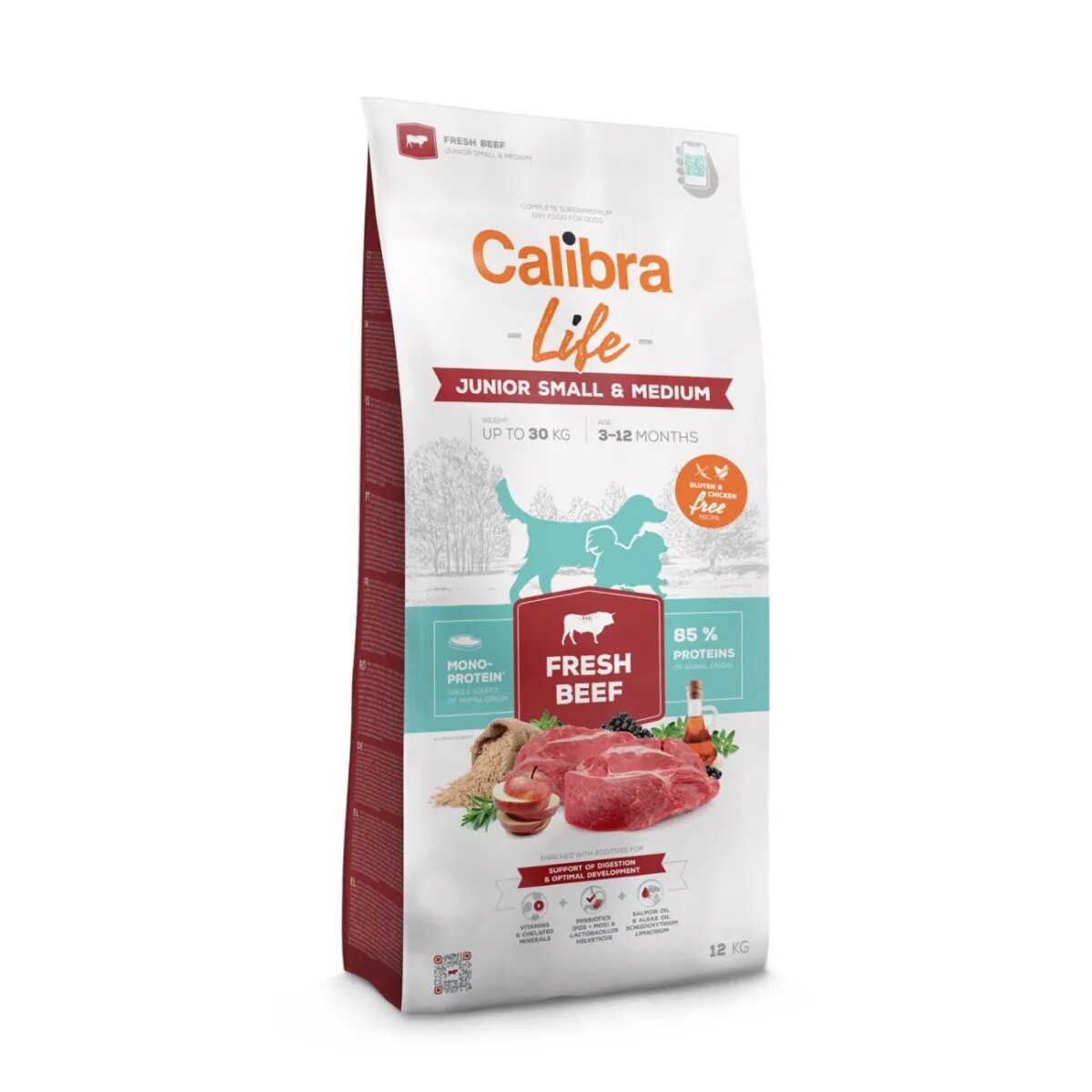 Calibra Life Junior Small & Medium Fresh Beef XS-S Vită hrană uscată monoproteică câini junior 12kg
