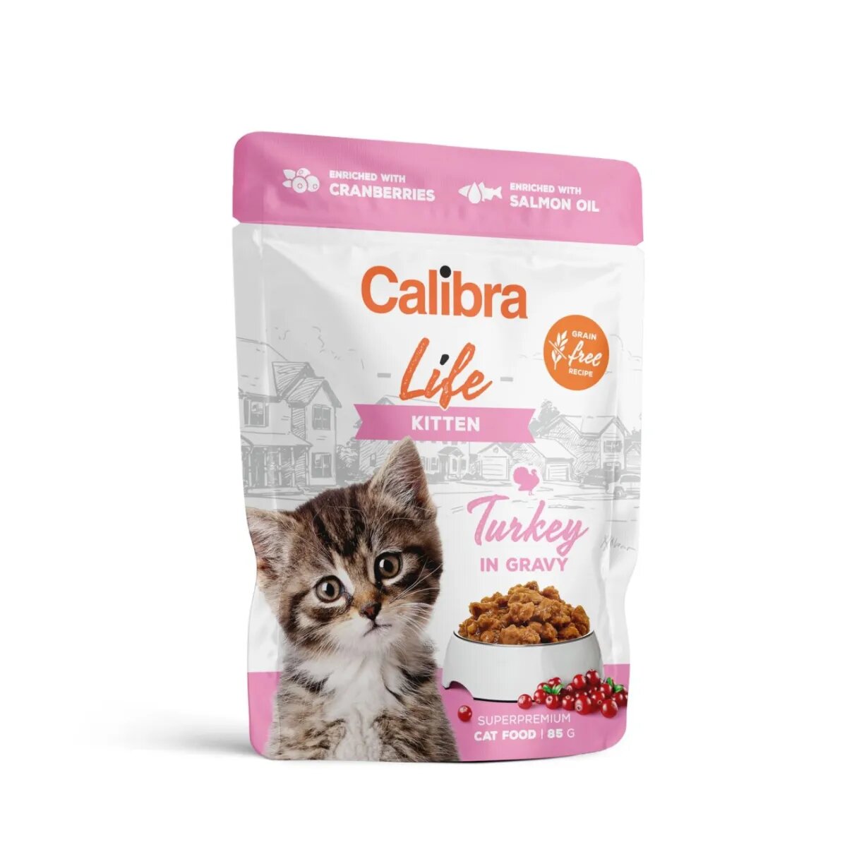 Calibra Life Kitten Curcan plic hrană umedă fără cereale pisici junior (în sos) bax 85g x 28buc