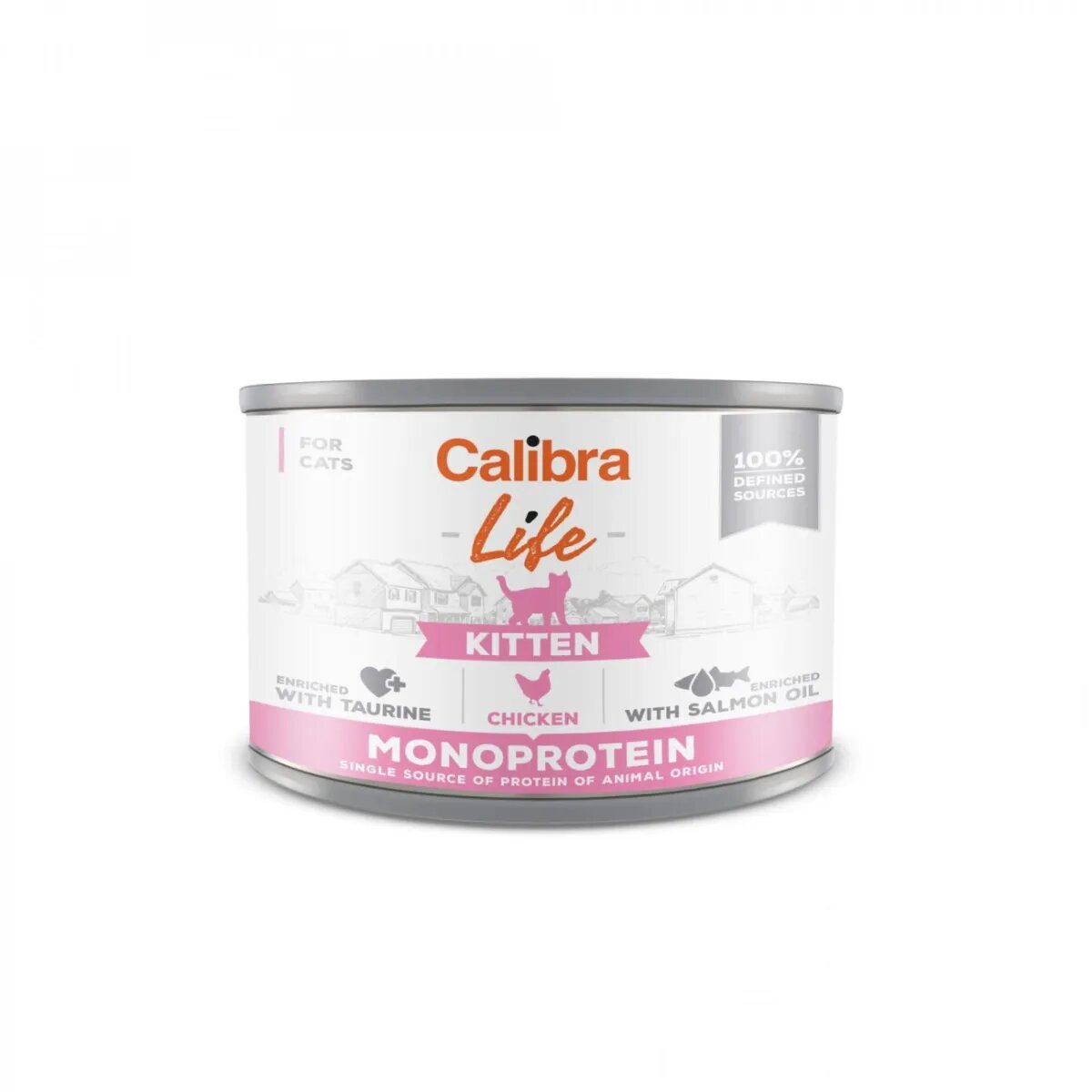 Calibra Life Kitten Pui conservă hrană umedă monoproteică fără cereale pisici junior (pate) 200g