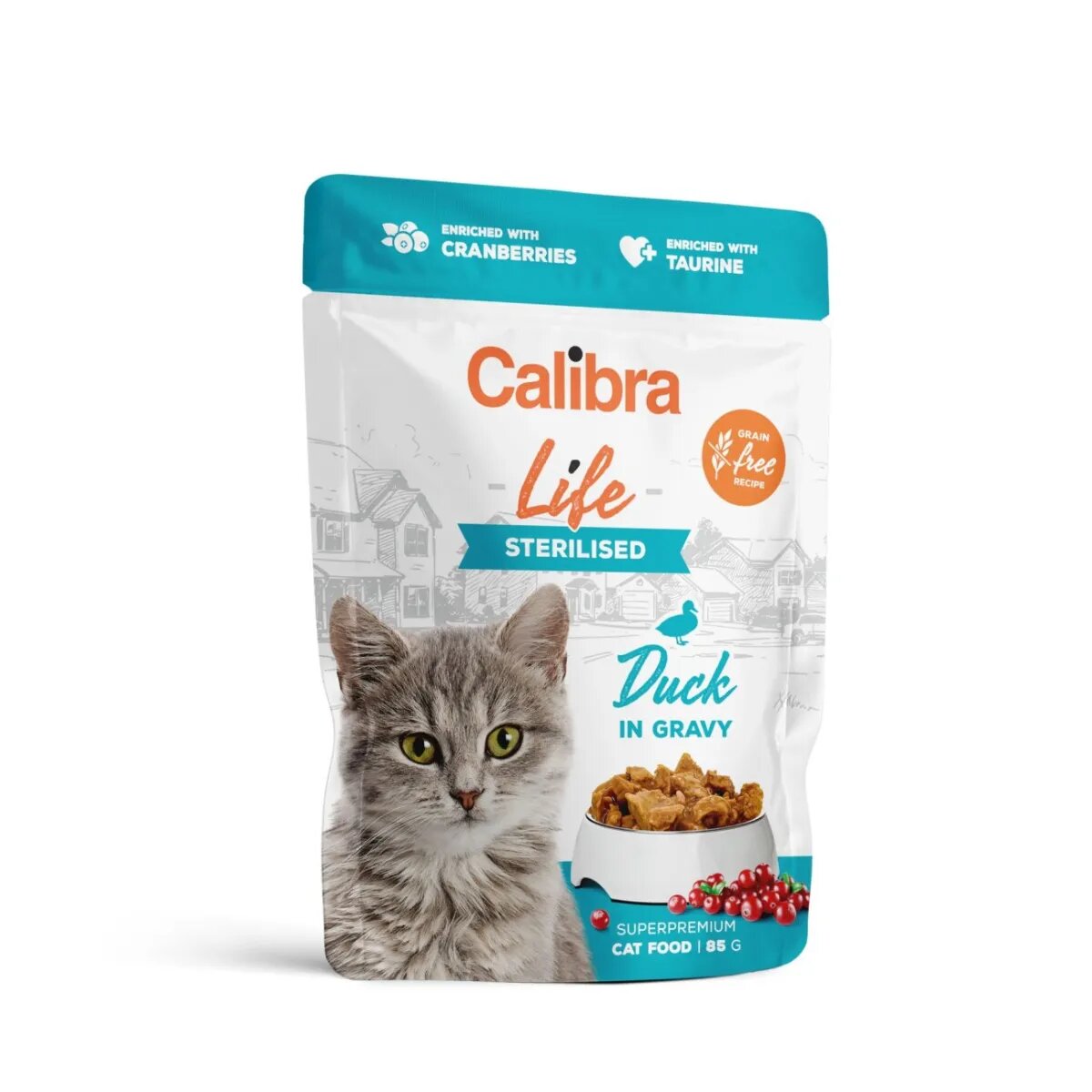 Calibra Life Sterilised Rață plic hrană umedă fără cereale pisici sterilizate (în sos) bax 85g x 28buc