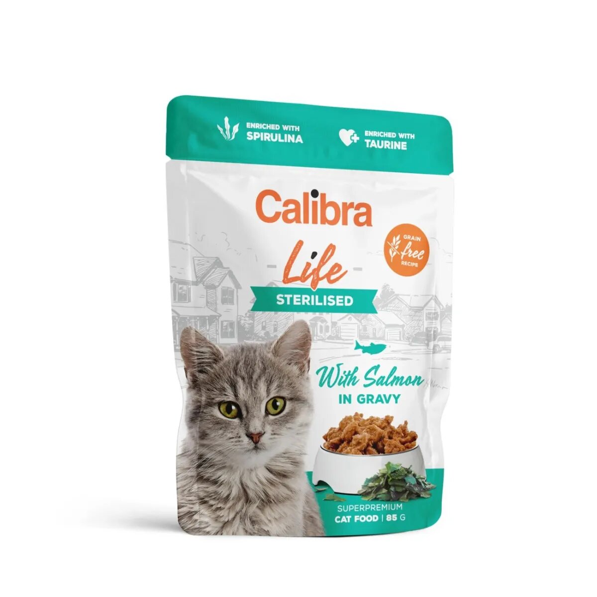 Calibra Life Sterilised Somon plic hrană umedă fără cereale pisici sterilizate (în sos) 85g
