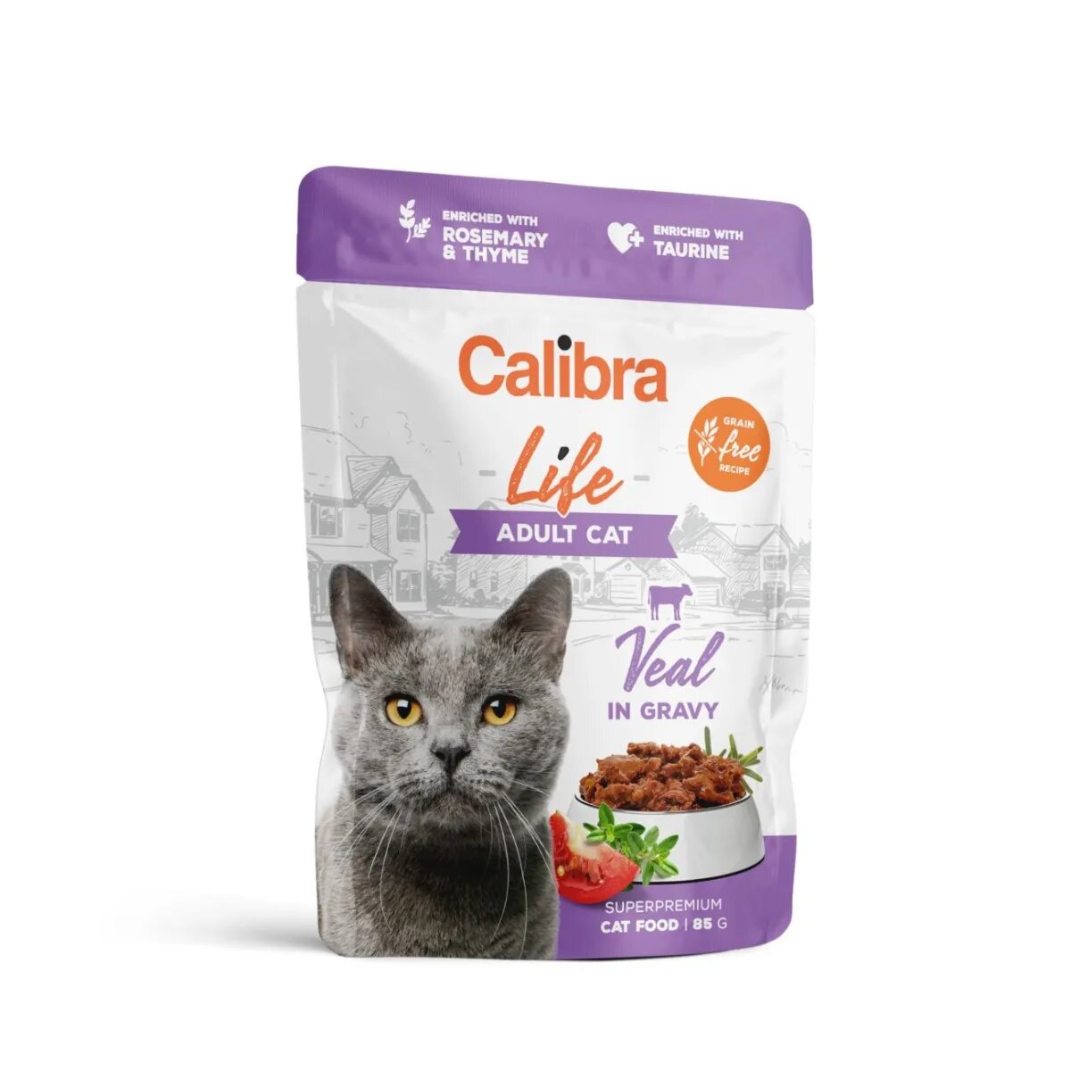 Calibra Life Vițel plic hrană umedă fără cereale pisici (în sos) bax 85g x 28buc