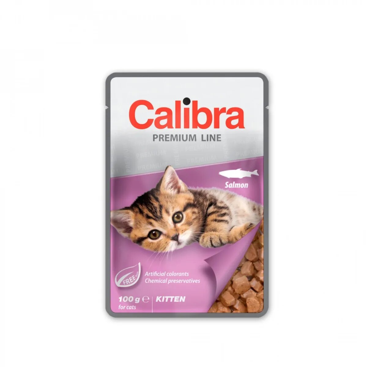 Calibra Premium Line Kitten Somon plic hrană umedă pisici junior (în suc propriu) bax 100g x 24buc