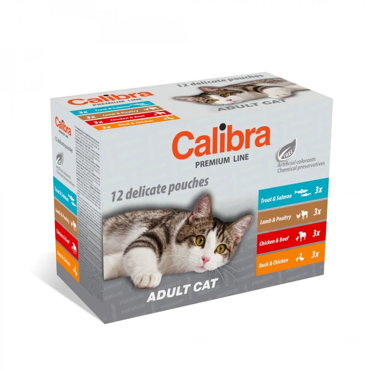 Calibra Premium Line Păstrăv și Somon plic hrană umedă pisici (în sos) multipack 100g x 12buc