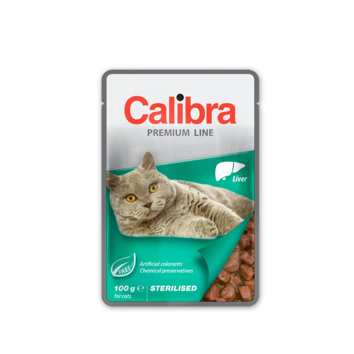 Calibra Premium Line Sterilised Ficat plic hrană umedă pisici sterilizate (în suc propriu) 100g