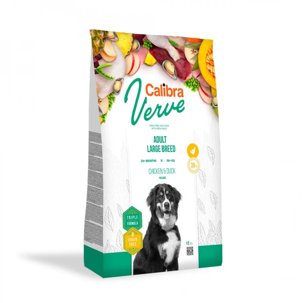 Calibra Verve GF Adult Large Breed L-XL Pui și Rață hrană uscată fără cereale câini 12kg