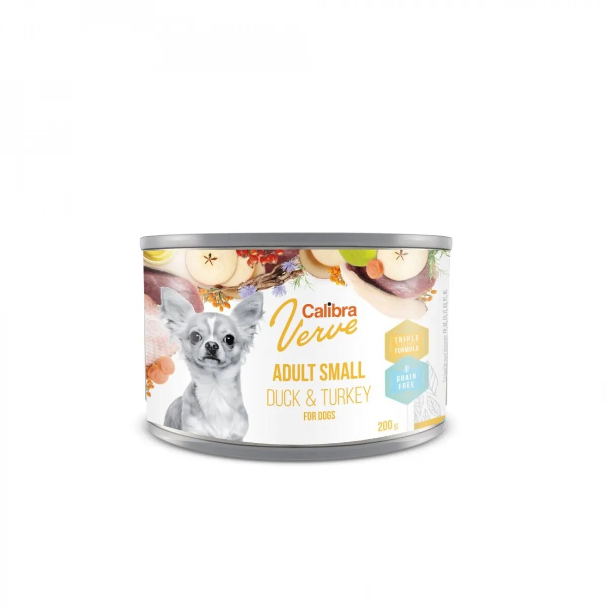 Calibra Verve GF Adult Small Breed XS-S Rață și Curcan conservă hrană umedă fără cereale câini (pate) 200g