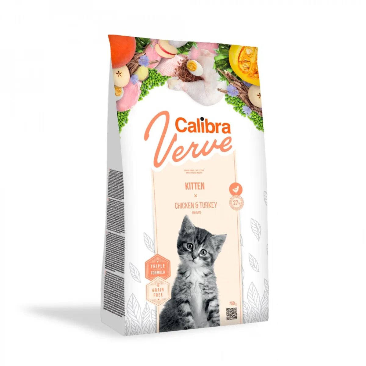 Calibra Verve GF Kitten Pui și Curcan hrană uscată fără cereale pisici junior 3.5kg