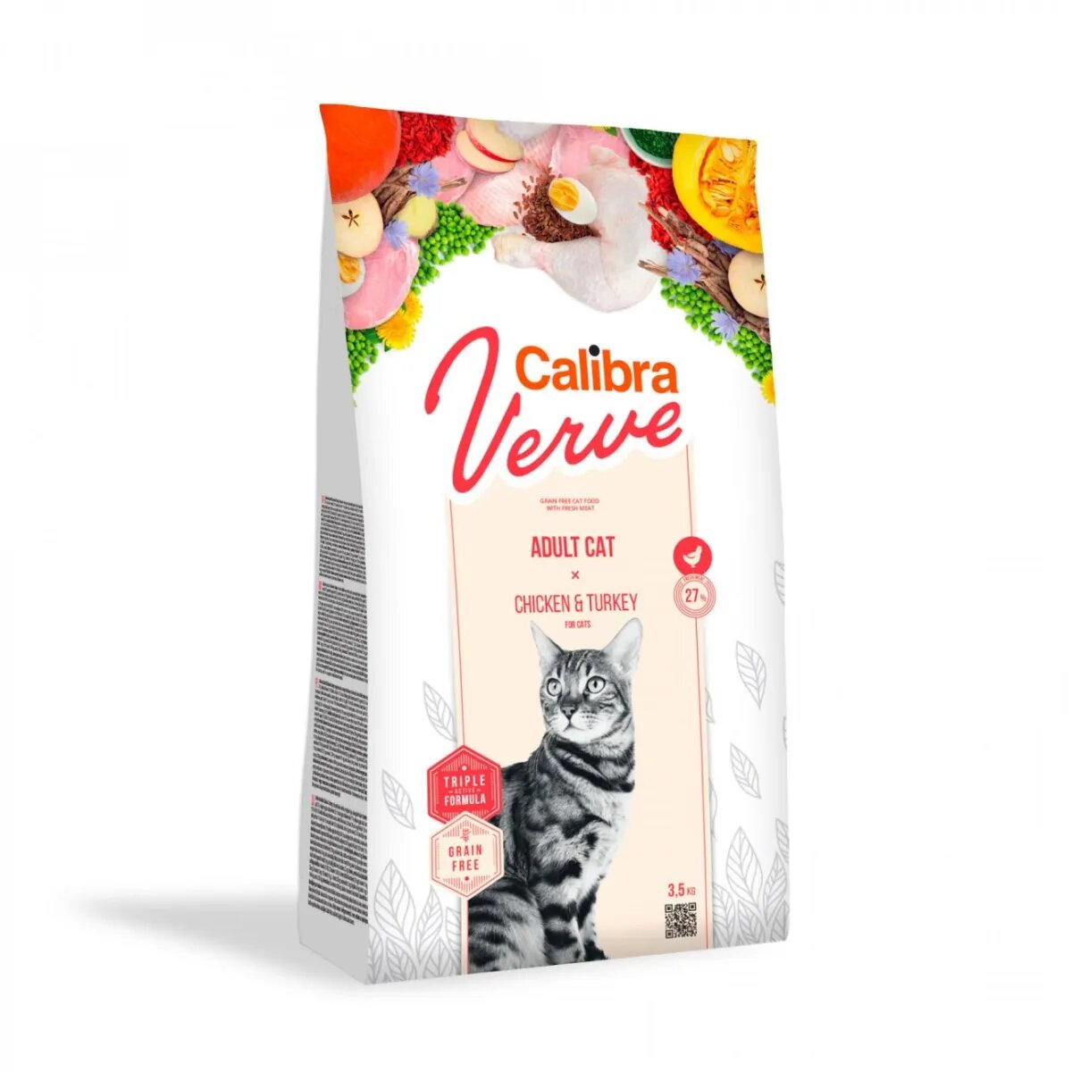 Calibra Verve GF Pui și Curcan hrană uscată fără cereale pisici 35kg