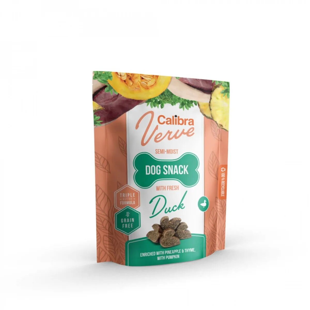 Calibra Verve GF Semi-Moist Snack XS-XL Insecte și Rață punguță recompense fără cereale câini 150g