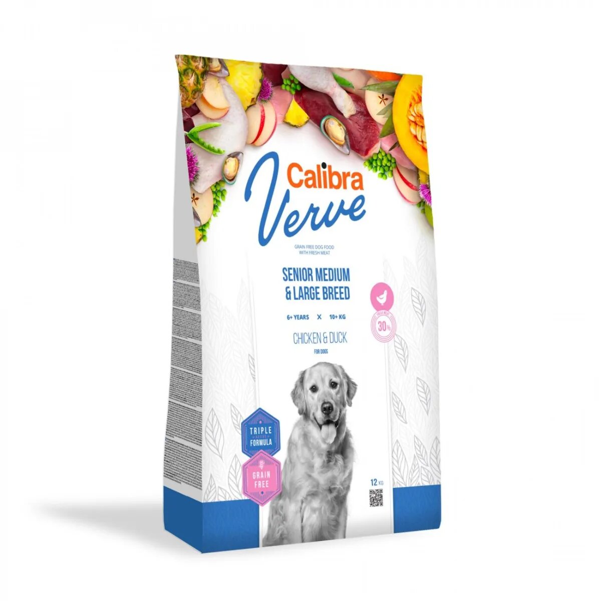 Calibra Verve GF Senior M-XL Pui și Rață hrană uscată fără cereale câini senior 12kg
