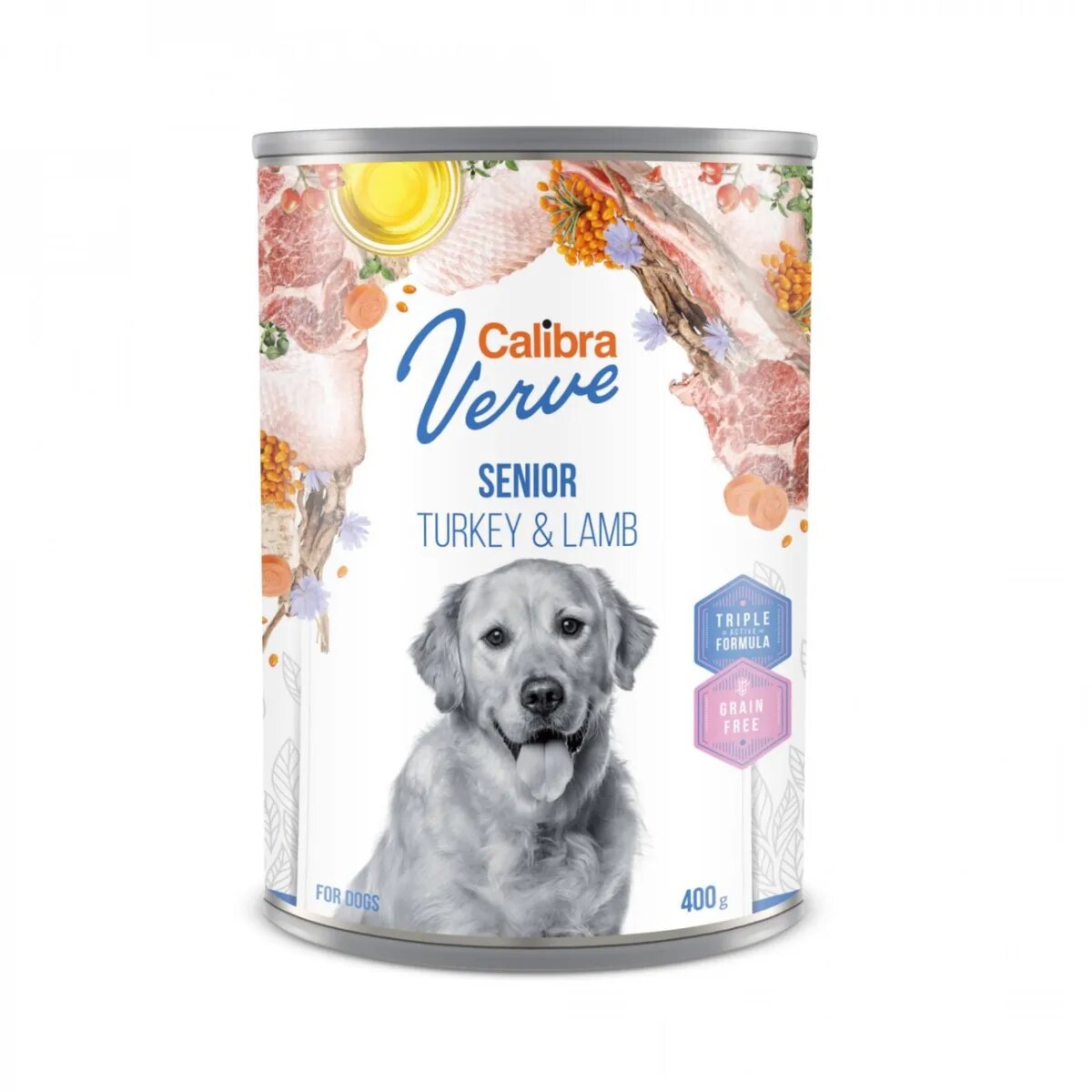 Calibra Verve GF Senior XS-XL Curcan și Miel conservă hrană umedă fără cereale câini senior (pate) 400g