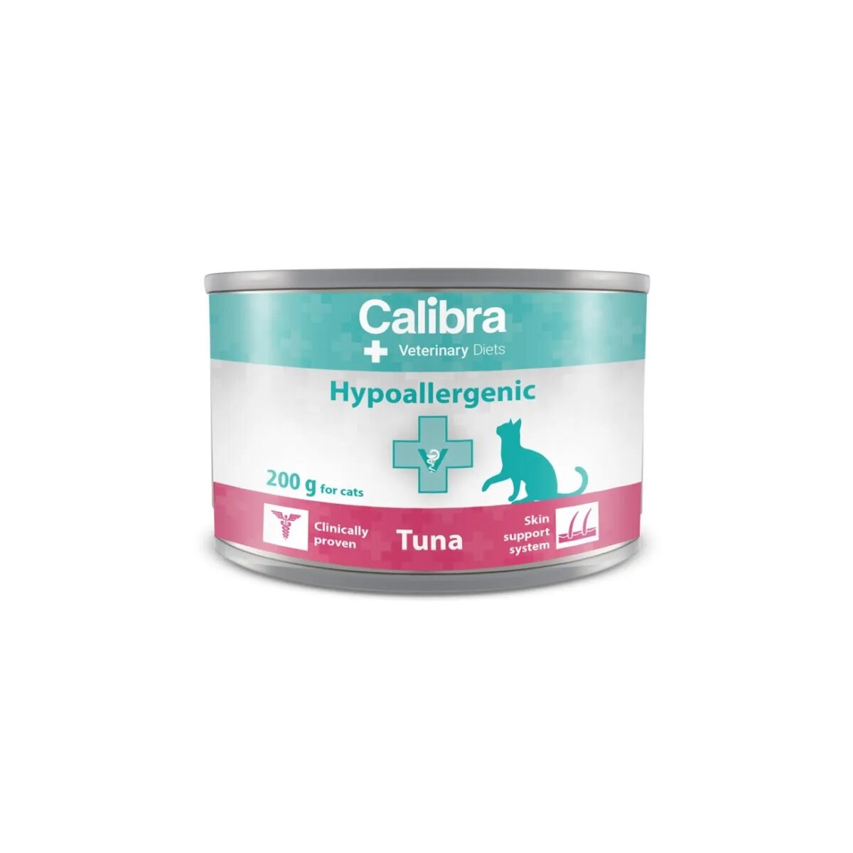 Calibra Veterinary Diets Hypoallergenic Ton dietă veterinară conservă hrană umedă monoproteică fără cereale pisici alergii (pate) 200g