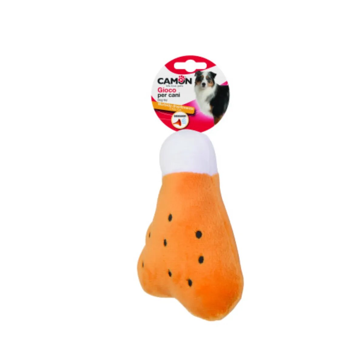 Camon Aripa de Pui jucărie de aport câini cu sunet pluș Aripa de Pui jucărie de aport câini XS-L cu sunet pluș portocaliu 12cm 1buc
