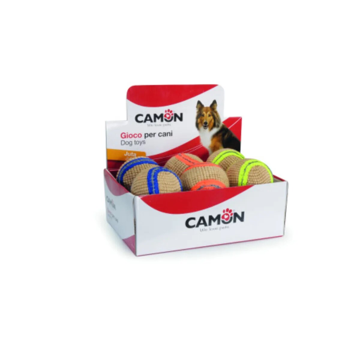 Camon Bile din iuta jucărie minge câini activități fizice iută Bile din iuta jucărie minge câini XS-L activități fizice iută diverse culori ⌀7cm 1buc