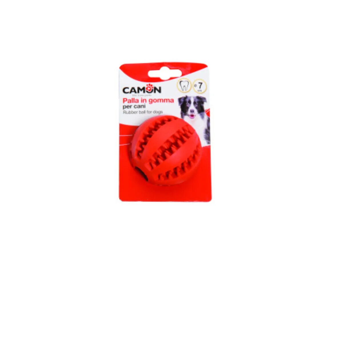 Camon Dental Fun jucărie de ros câini dentiție cauciuc Dental Fun jucărie de ros câini XS-M dentiție cauciuc roșu ⌀7cm 1buc