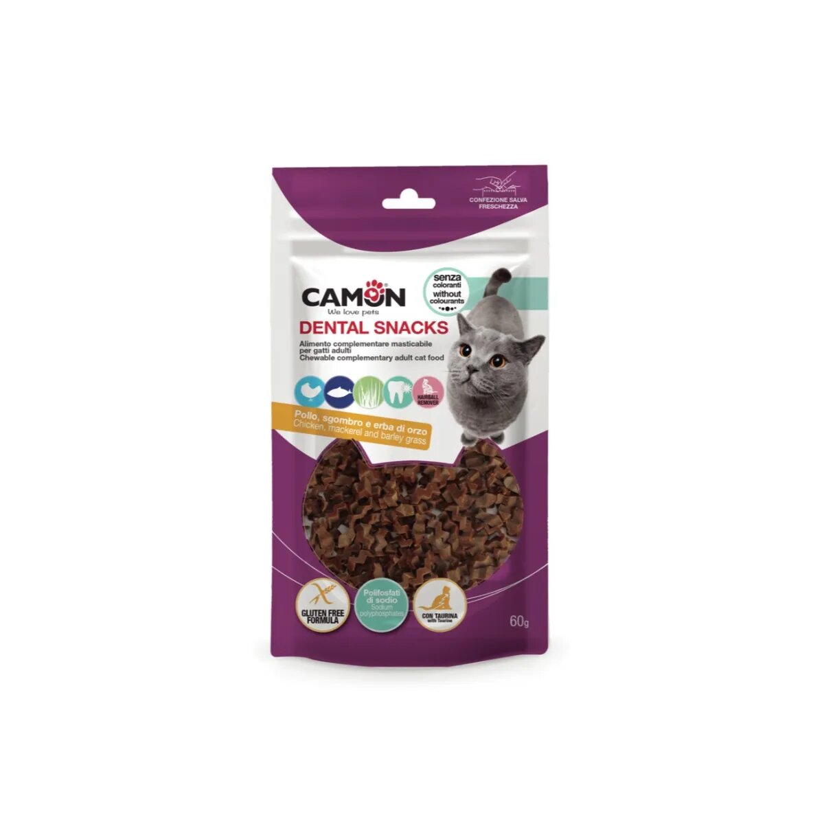 Camon Dental Snacks Pui și Macrou punguță recompense pisici 60g