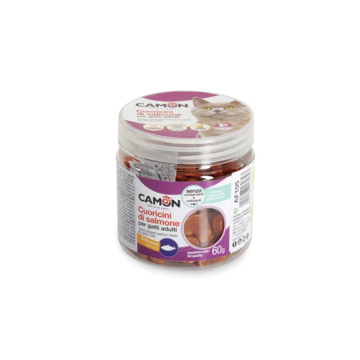 Camon Heart Shaped Treats Somon punguță recompense pisici 60g