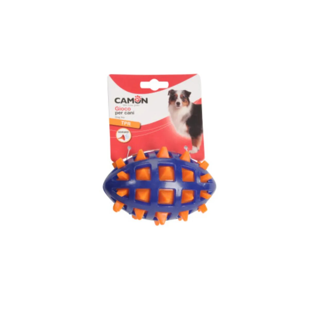 Camon jucărie de ros câini cu sunet dentiție cauciuc jucărie de ros câini XS-M cu sunet dentiție cauciuc albastru și portocaliu 13cm 1buc