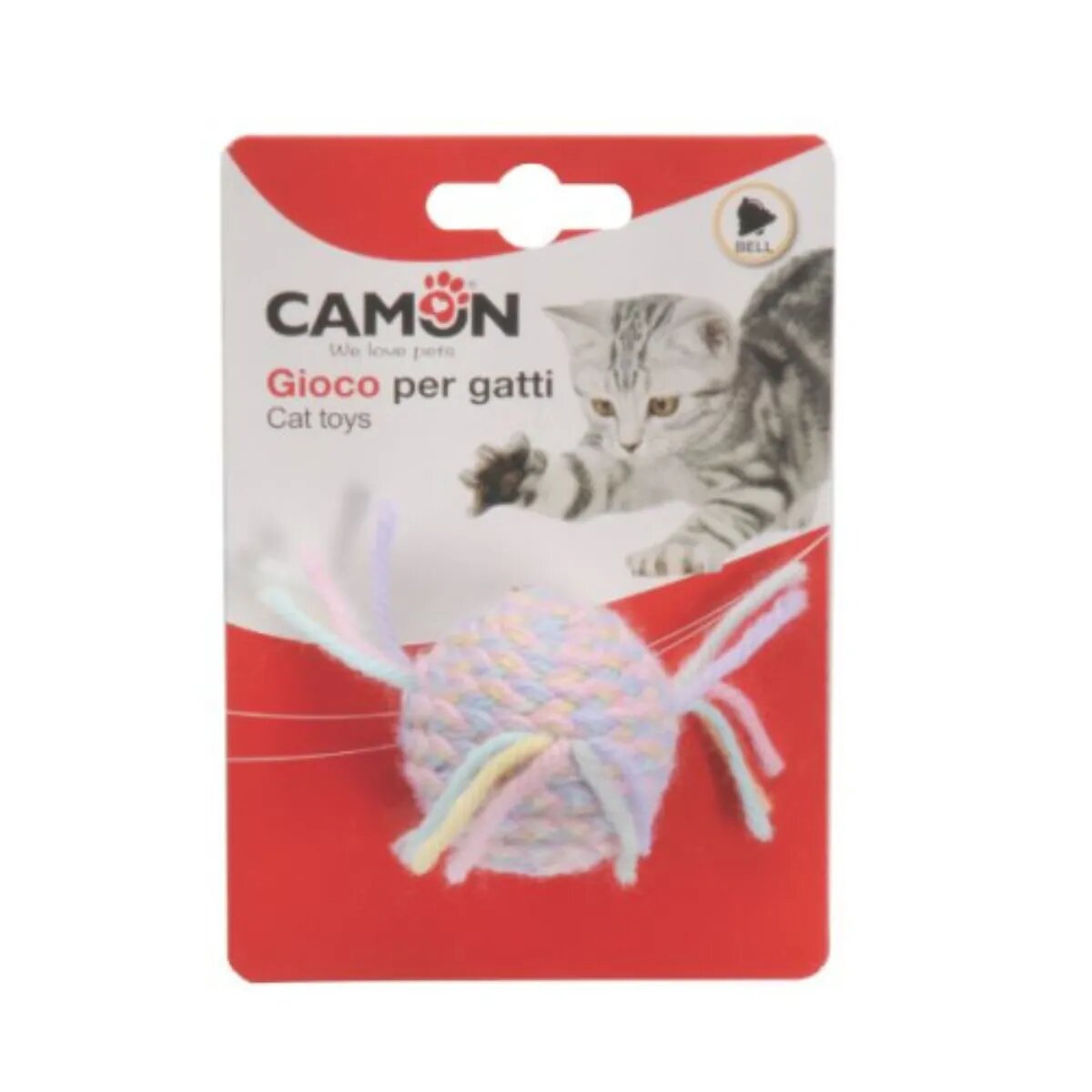 Camon jucărie minge pisici cu sunet textil multicolor 1buc
