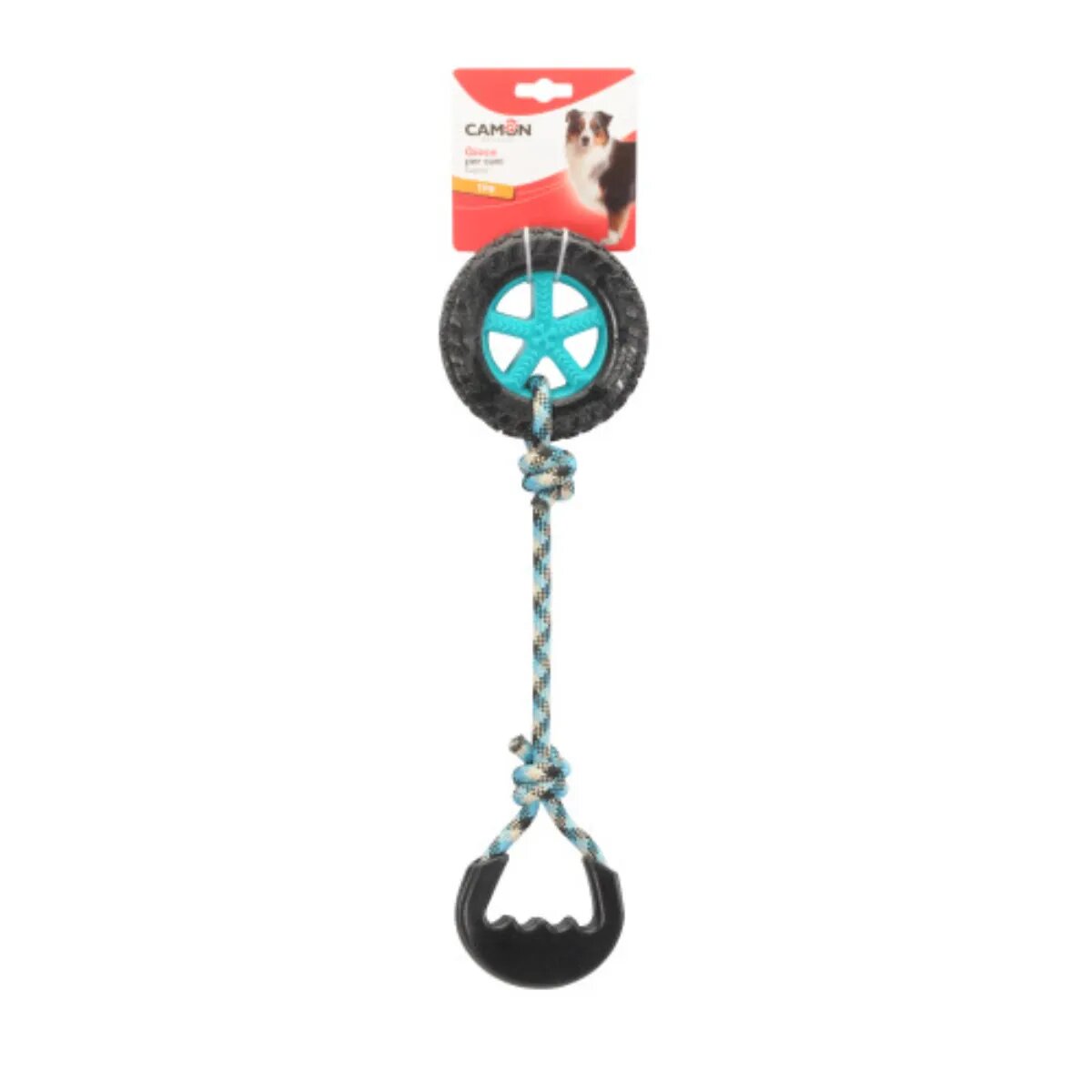 Camon jucărie sfoară câini activități fizice cauciuc jucărie sfoară câini M-XL activități fizice cauciuc albastru și negru 44cm 1buc