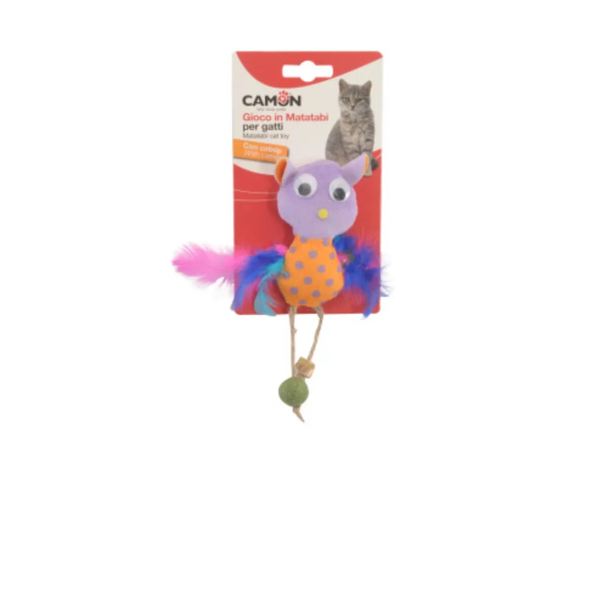 Camon Matabi Bufnita jucărie stimulare pândă pisici catnip textil multicolor 10cm 1buc