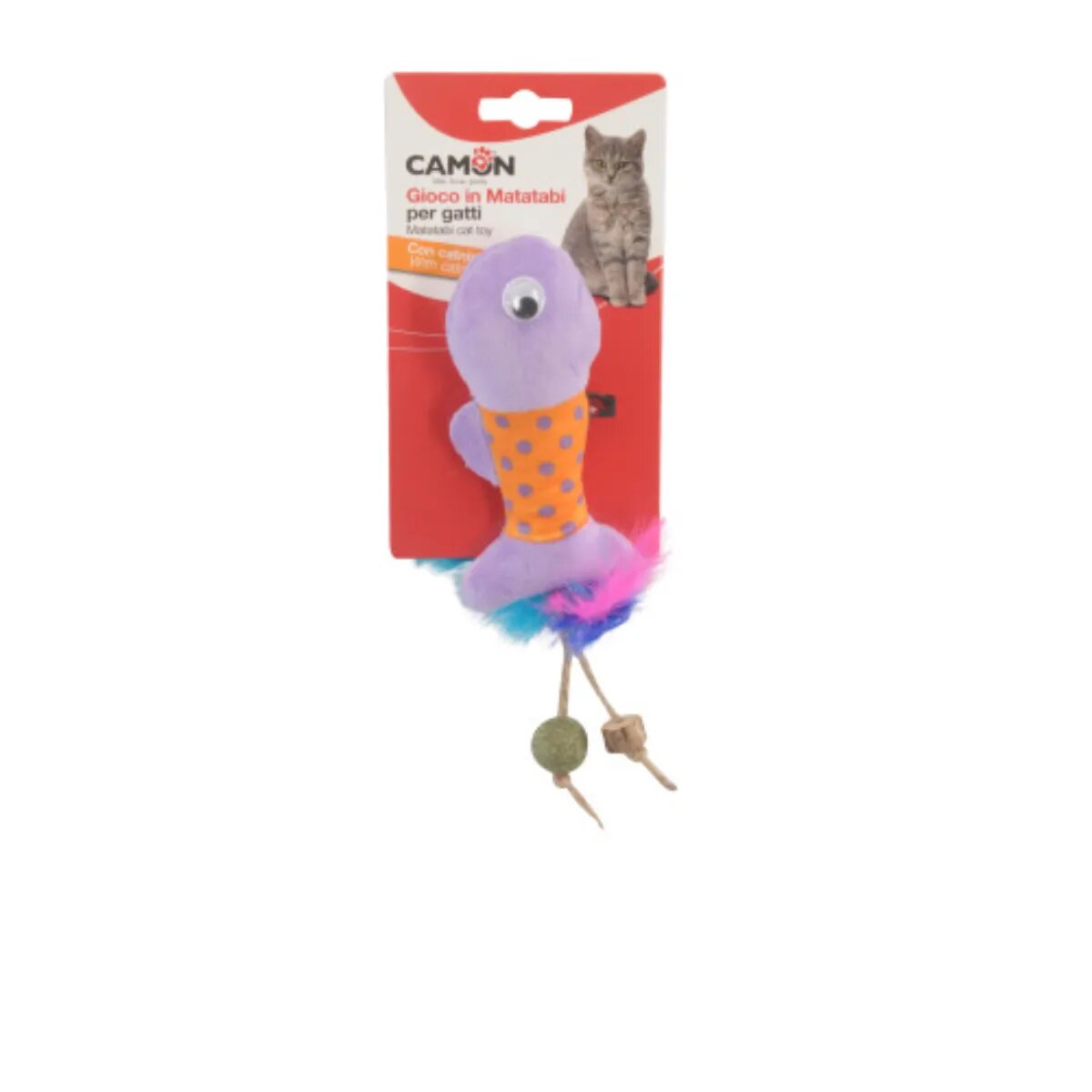 Camon Matabi Pestisor jucărie stimulare pândă pisici catnip textil multicolor 12cm 1buc