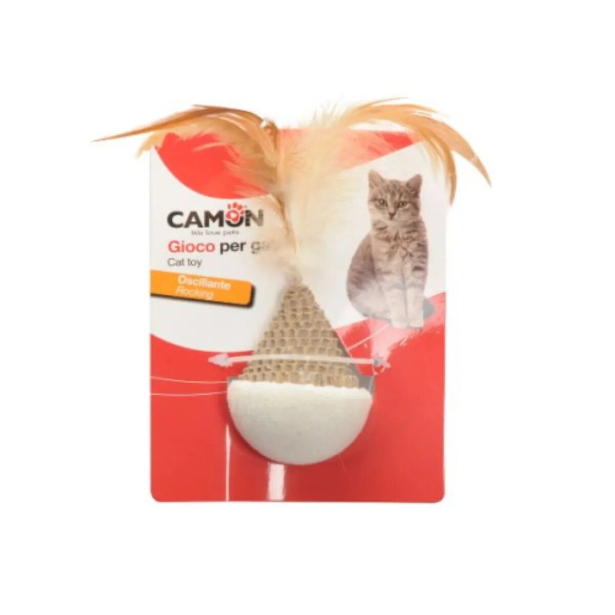 Camon Osciliante jucărie stimulare pândă pisici activități fizice carton alb și bej ⌀12cm 1buc