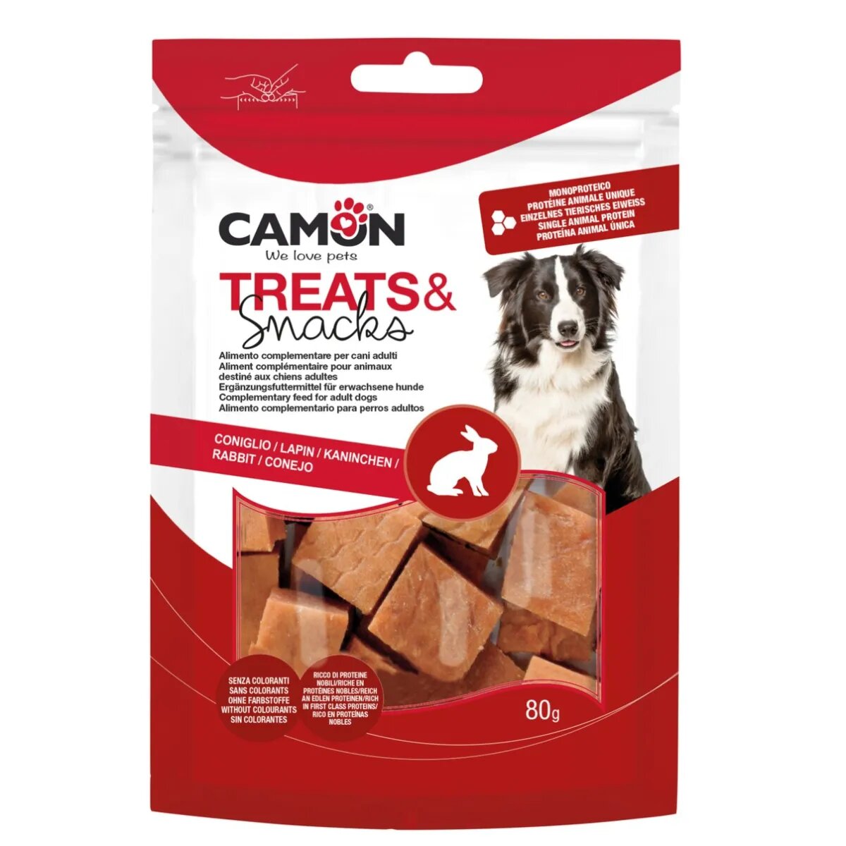 Camon Rabbit Cubes XS-XL Iepure punguță recompense câini 80g