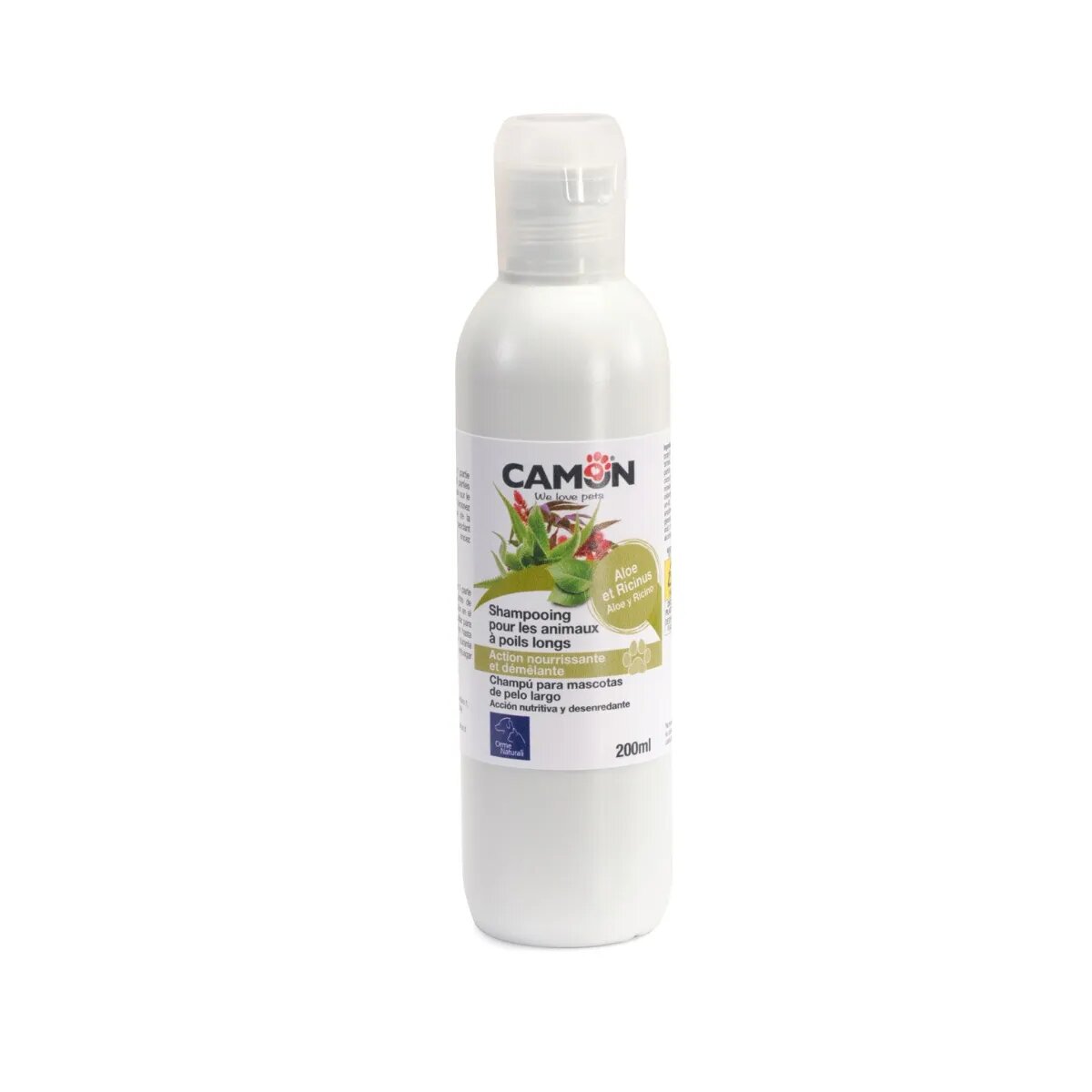 Camon șampon câini păr lung Aloe Vera și Ricin flacon cu aplicator 200ml