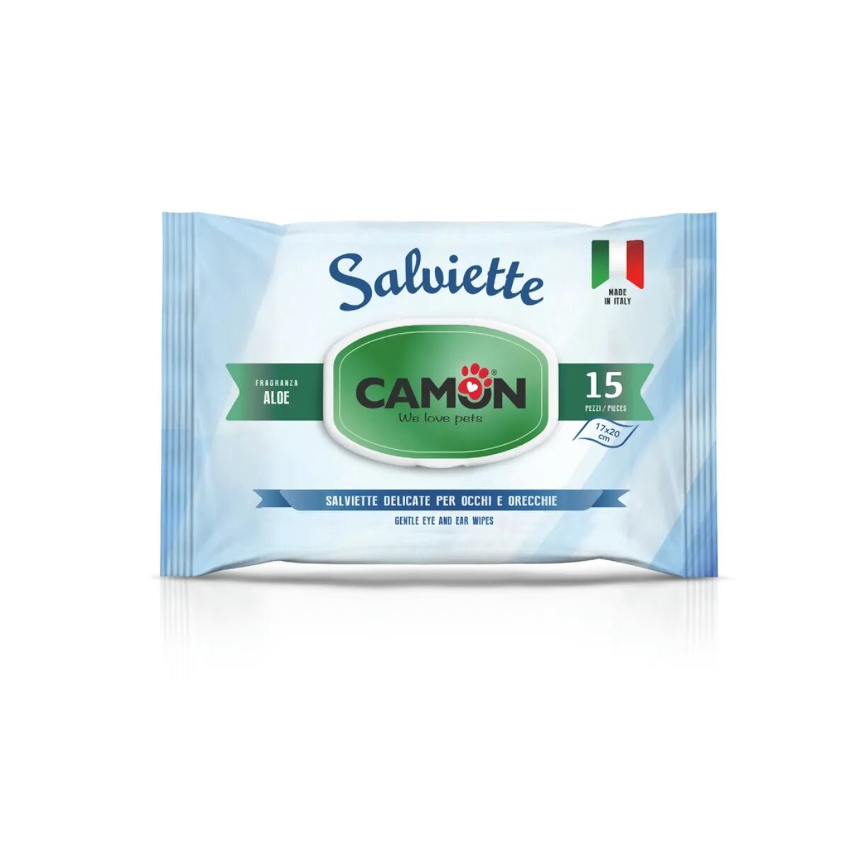 Camon șervețele igiena ochilor câini și pisici Aloe Vera 15buc