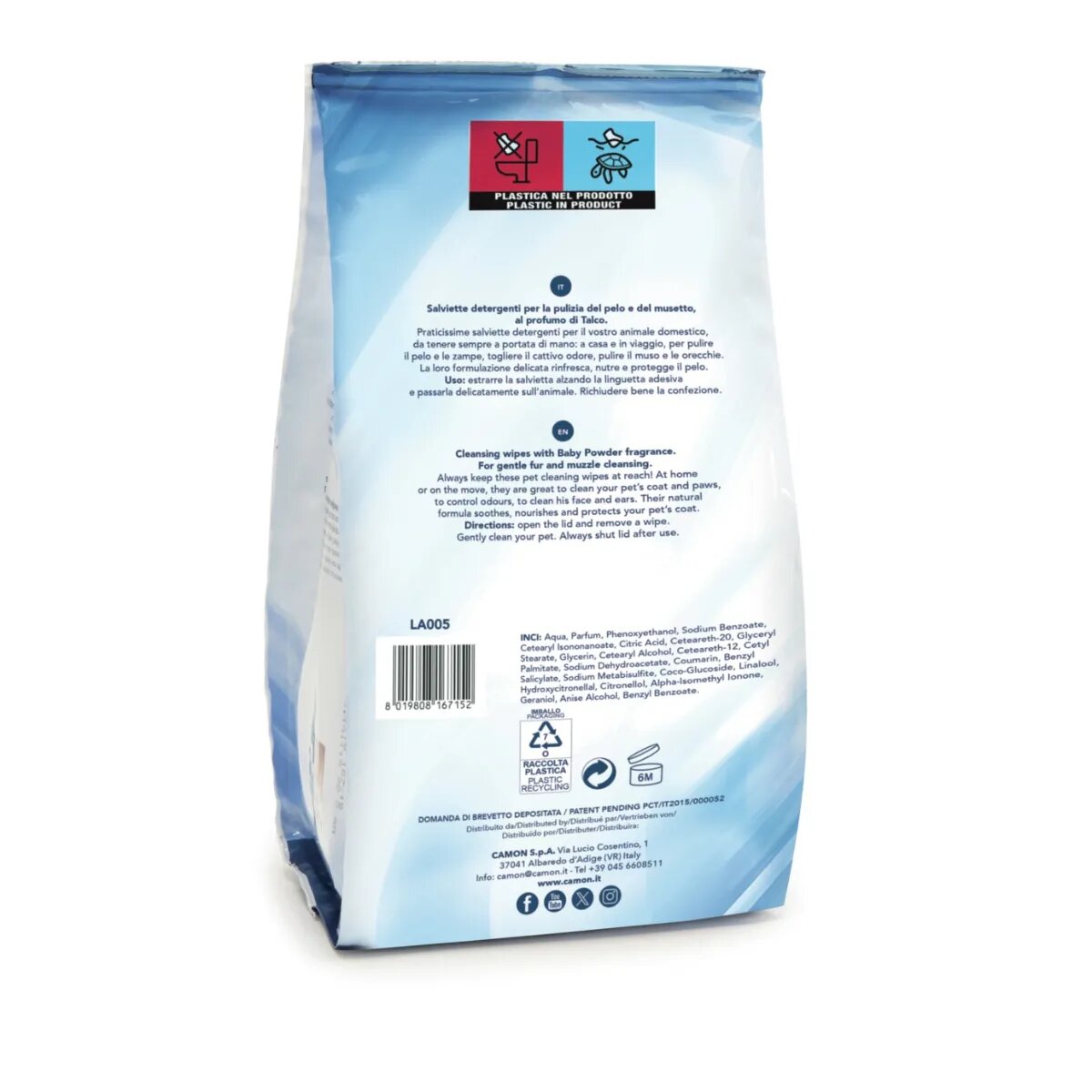 Camon șervețele umede câini Talc șervețele umede câini și pisici Talc 100buc