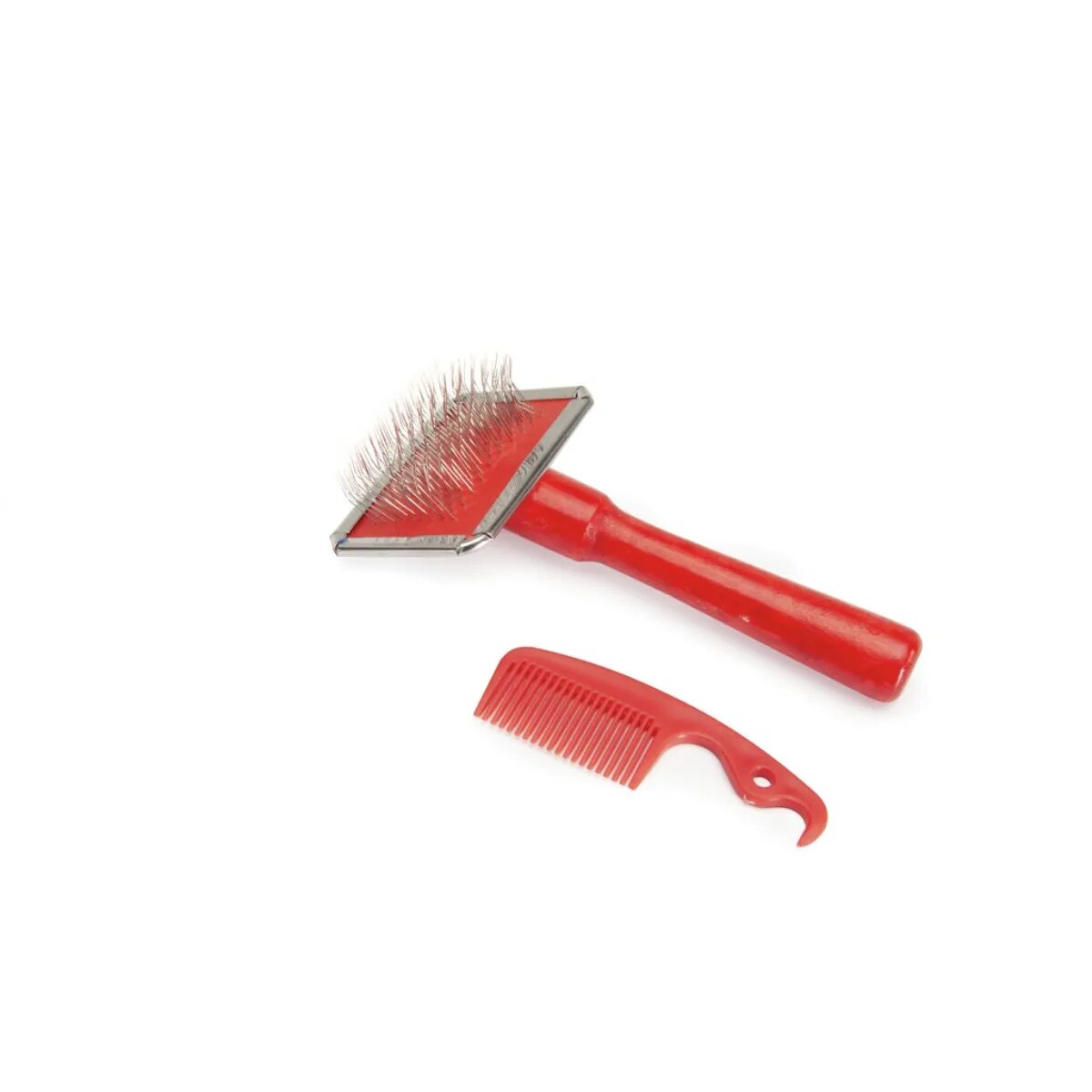 Camon Set perie cromata cu pieptene de curatare perie câini Set perie cromata cu pieptene de curatare XL perie câini 7.5x11.5cm