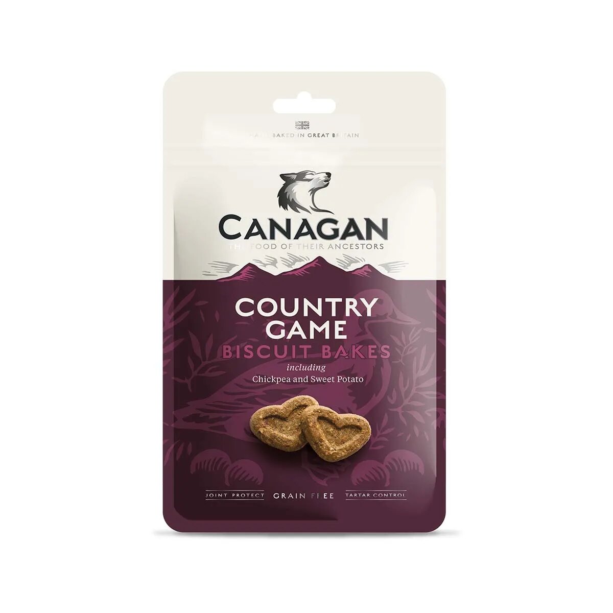 Canagan Country Game Biscuit Bakes XS-XL Rață și Vânat punguță recompense fără cereale câini junior & adult 150g