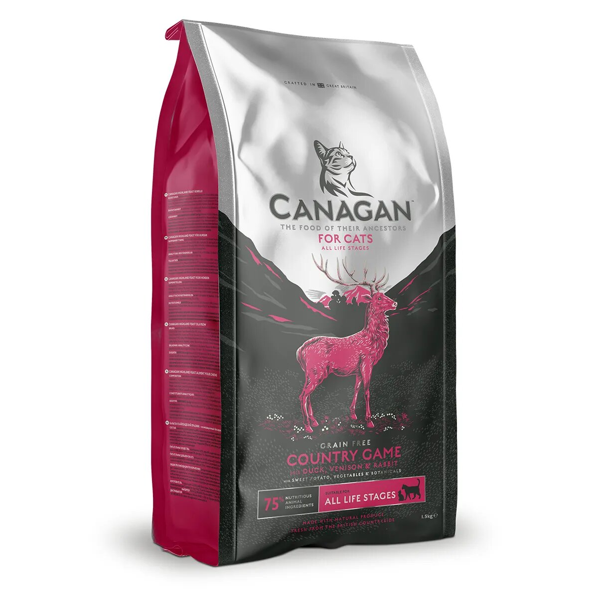 Canagan Country Game Rață și Căprioară hrană uscată fără cereale pisici junior & adult 4kg