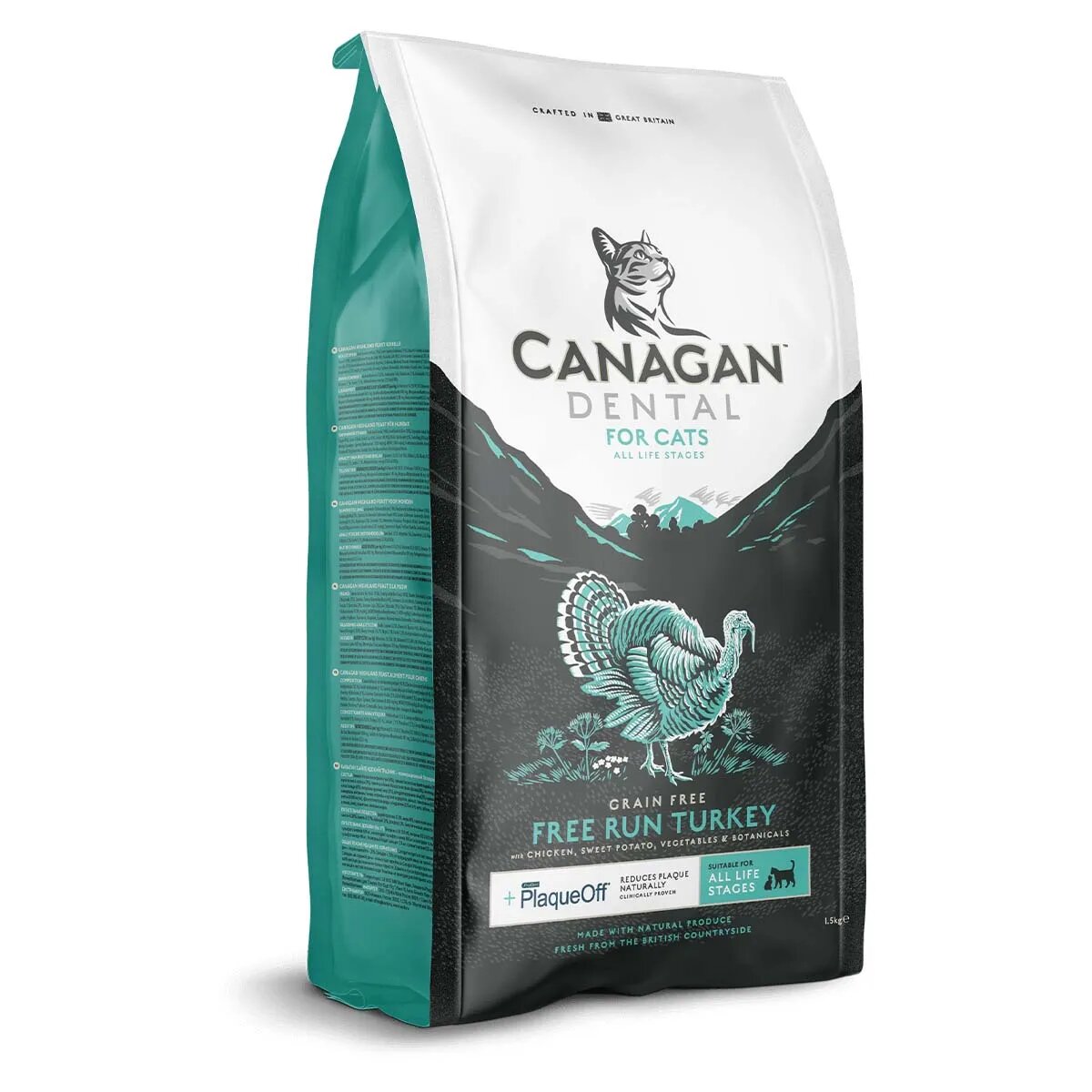 Canagan Dental Curcan hrană uscată fără cereale pisici junior & adult sensibilități dentare 4kg