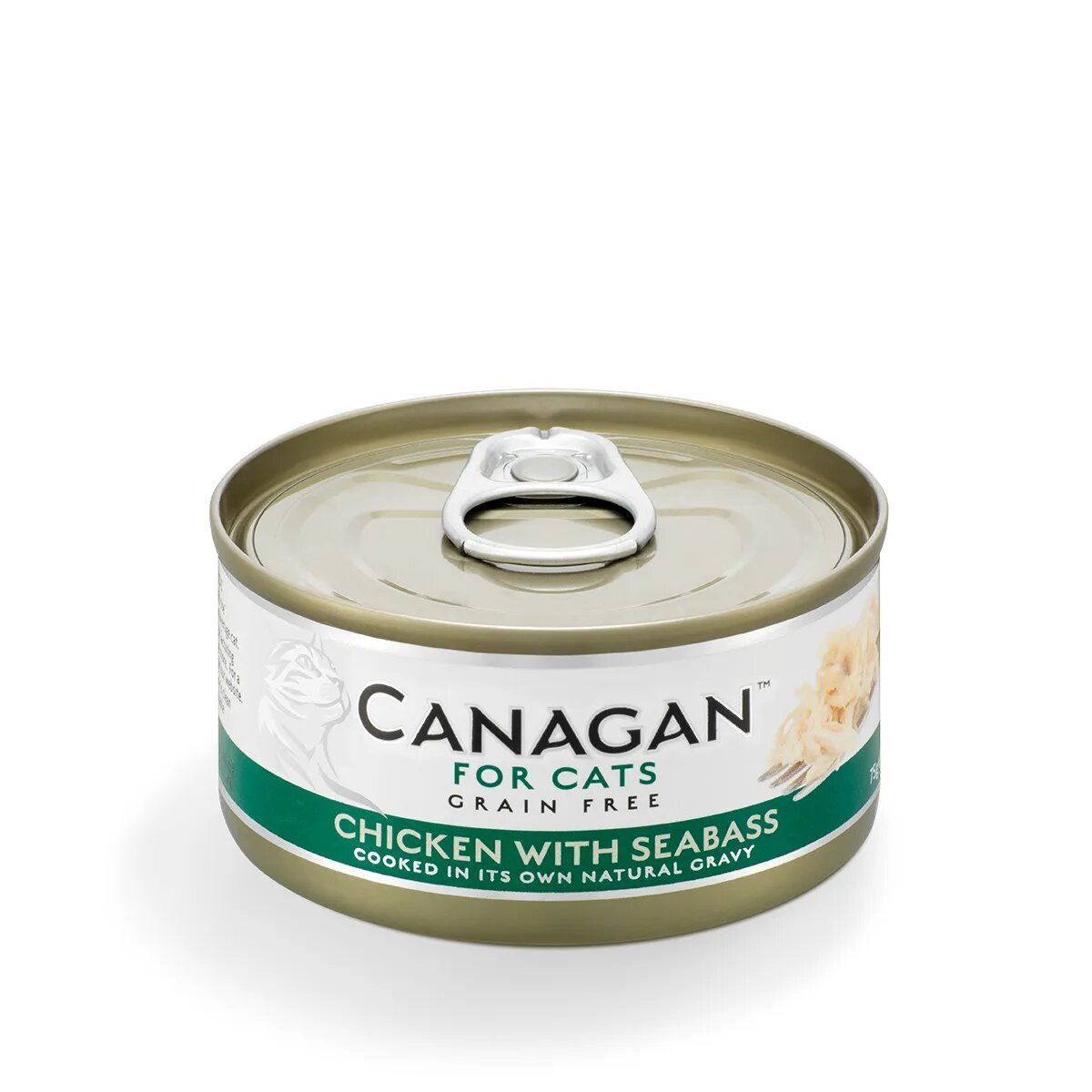 Canagan Pui și Biban conservă hrană umedă fără cereale pisici junior & adult (în suc propriu) 75g