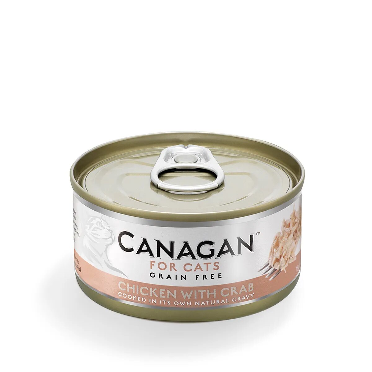Canagan Pui și Crab conservă hrană umedă fără cereale pisici junior & adult (în suc propriu) 75g