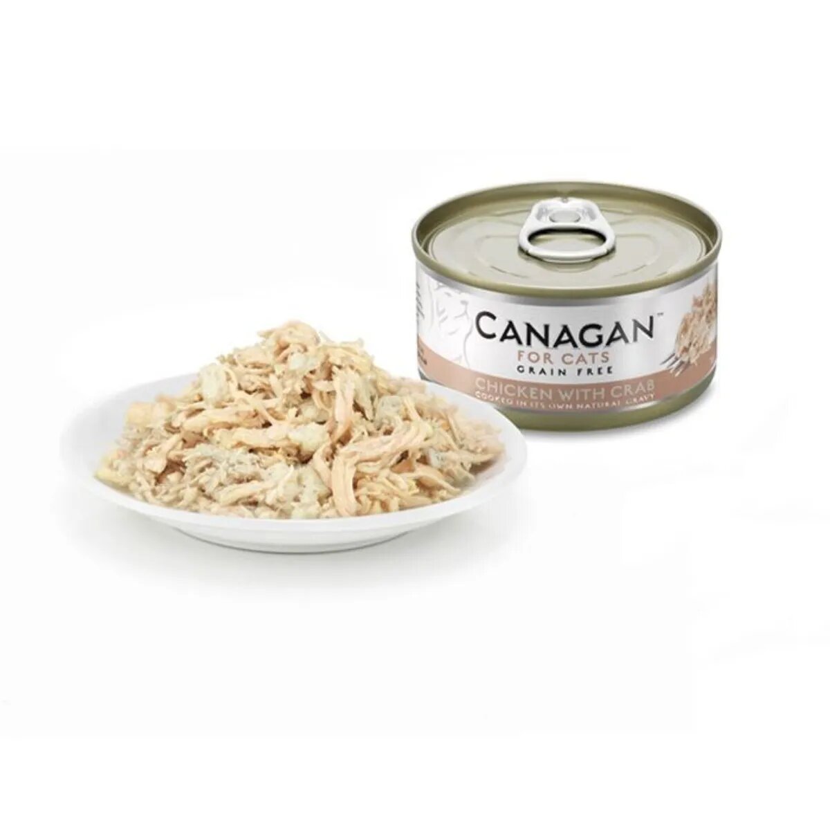 Canagan Pui și Crab conservă hrană umedă fără cereale pisici junior & adult (în suc propriu) 75g
