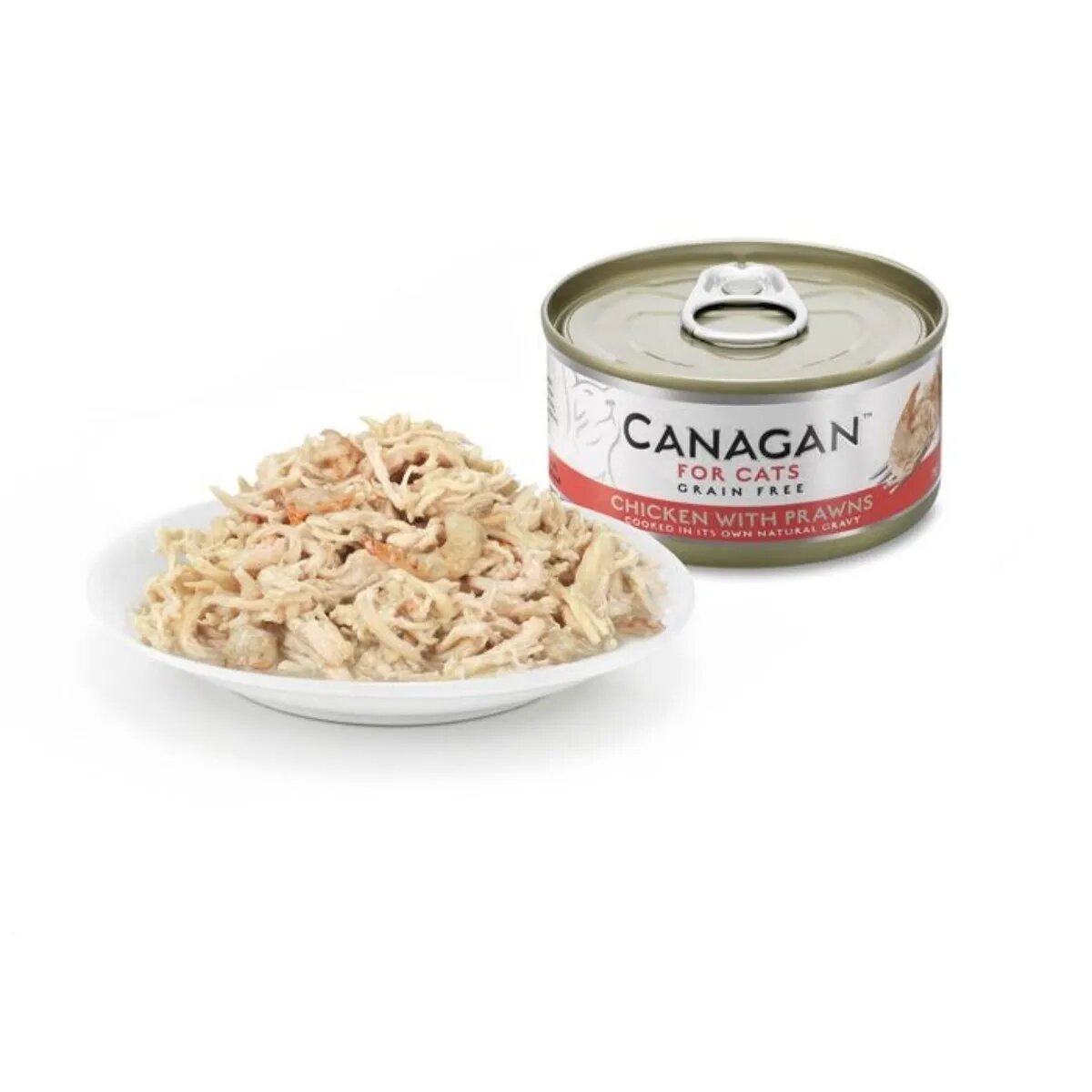Canagan Pui și Creveți conservă hrană umedă fără cereale pisici junior & adult (în suc propriu) 75g