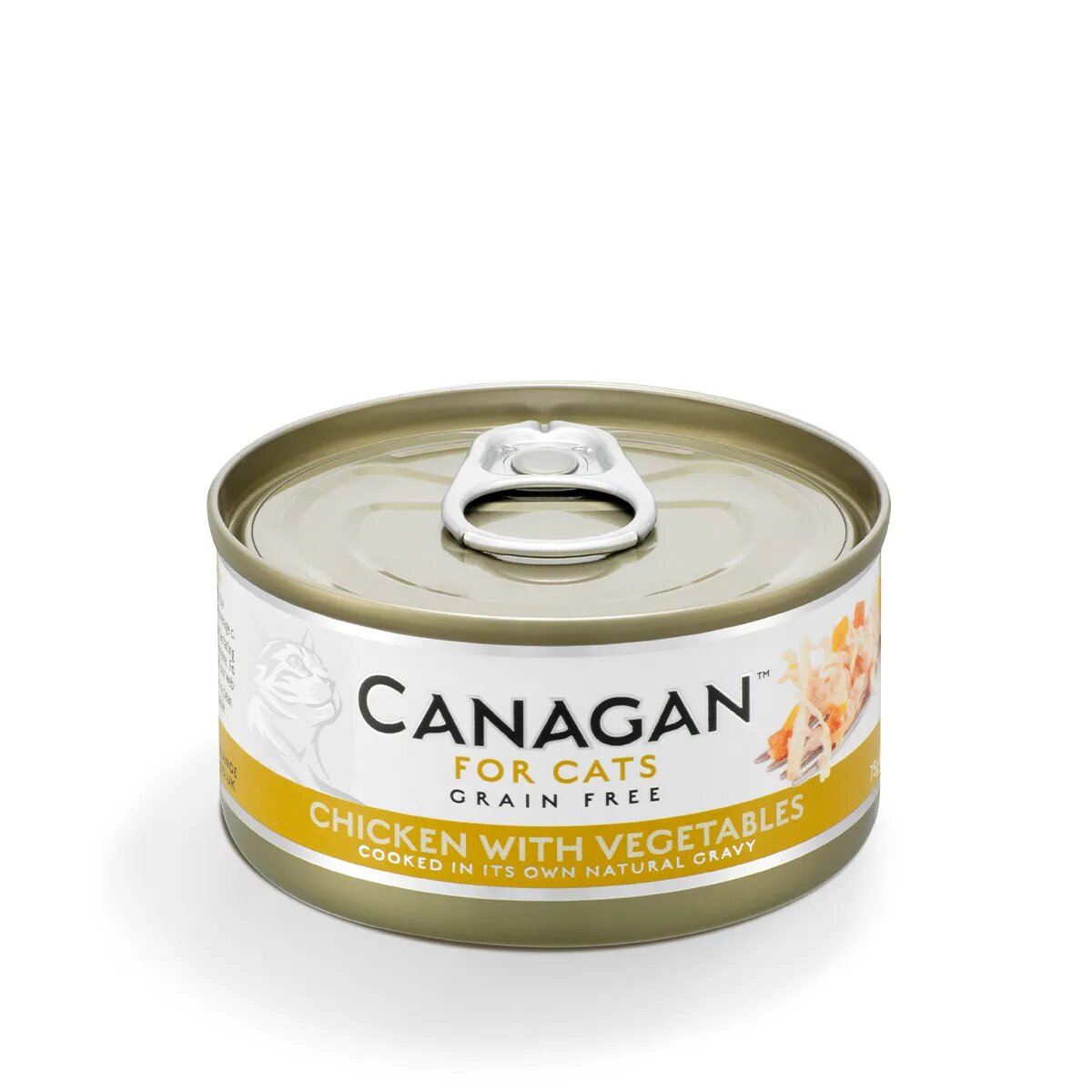 Canagan Pui și Legume conservă hrană umedă fără cereale pisici junior & adult (în suc propriu) 75g