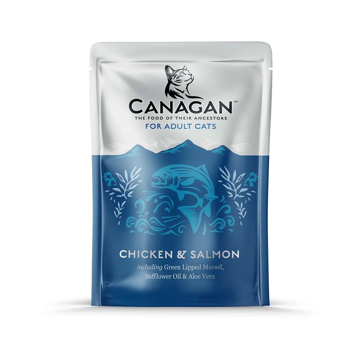 Canagan Pui și Somon plic hrană umedă fără cereale pisici (în supă) 85g