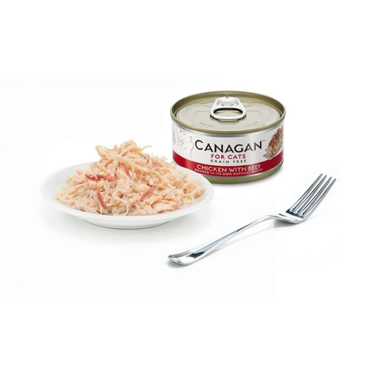 Canagan Pui și Vită conservă hrană umedă fără cereale pisici junior & adult (în suc propriu) 75g