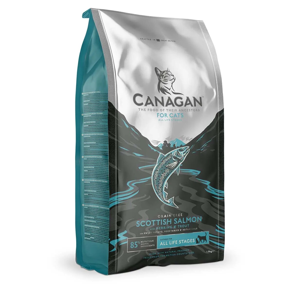 Canagan Scottish Salmon Somon hrană uscată fără cereale pisici junior & adult 375g