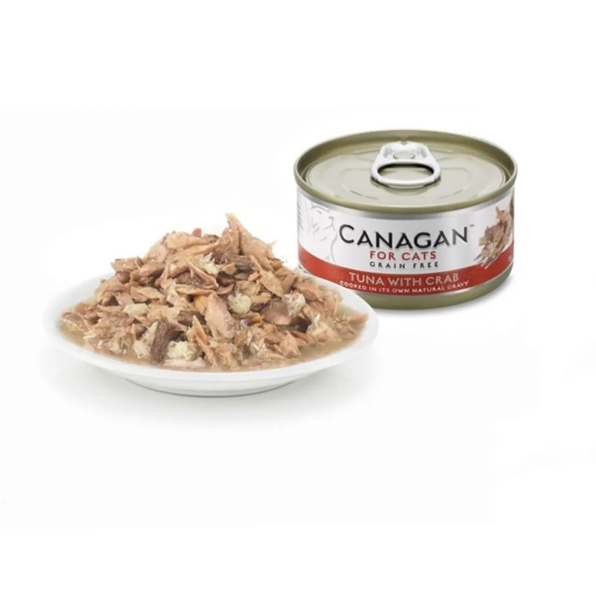 Canagan Ton și Crab conservă hrană umedă fără cereale pisici junior & adult (în suc propriu) 75g