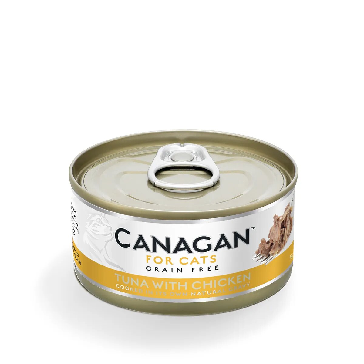 Canagan Ton și Pui conservă hrană umedă fără cereale pisici junior & adult (în suc propriu) 75g