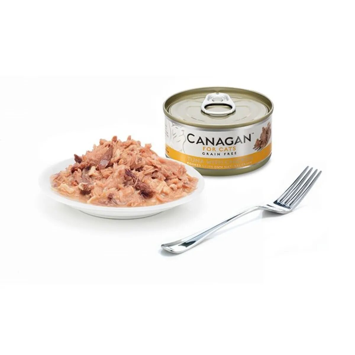Canagan Ton și Pui conservă hrană umedă fără cereale pisici junior & adult (în suc propriu) 75g